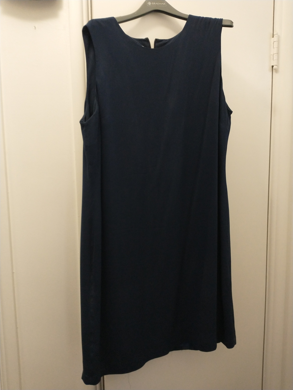 Talbot Silk Sleeveless Navy Shift Dress